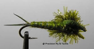 1 dozen - Estaz Olive Stonefly Nymph - Trout Wet Fly - Picture 1 of 1