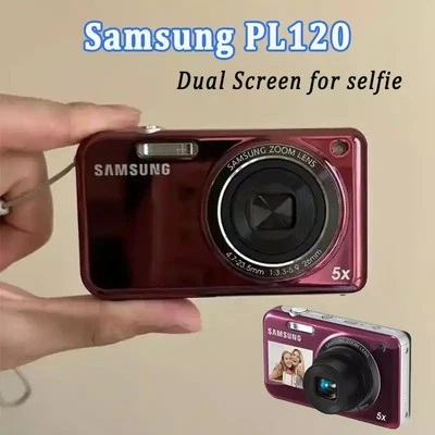 Cámara digital Samsung PL120 14,2 MP LCD doble vintage - roja/púrpura/negra Foto 1 de 4