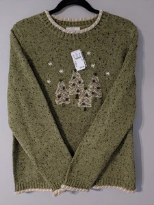 Nuevo con etiquetas Suéter Christopher & Banks Para Mujer XL Navidad Bordado a Mano (2008) - Imagen 1 de 8