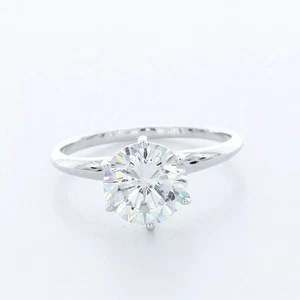 14K Gold Solitaire Engagement Ring Classic 2.21 CT Round Lab-Grown Diamond F VS2 - Picture 1 of 8