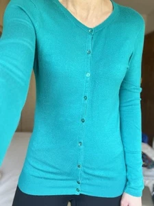 Zara Green Knit Cardigan Size Small - Picture 1 of 7