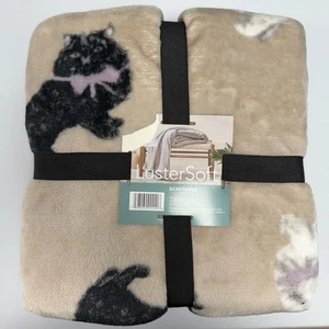 NUEVO CON ETIQUETAS Berkshire LusterSoft Manta de Peluche Gatos Esponjosos Gatito Pelo Largo Gato - Imagen 1 de 8