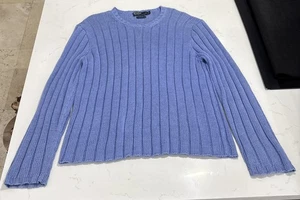 Maglione girocollo vintage Polo Ralph Lauren uomo maglia cavo lino blu chiaro taglia XL - Foto 1 di 11
