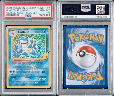 PSA 10 2021 Pokemon Celebrations Blastoise Holo Classic Collection Base Set JPN - Image 1 of 3