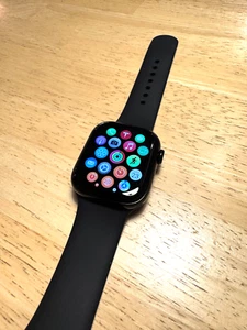Apple Watch Gen 10 Series 10 42mm Jet Black Aluminum - Black Sport Band S/M - Picture 1 of 5