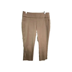 NWT St Johns Bay Womens Mid Rise Capri Pants Tan Straight Size 12P (76-2) - Picture 1 of 11