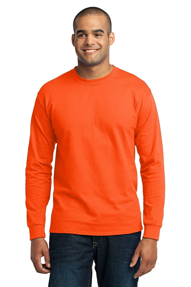 Port & Company PC55LST Mens Big & Tall Long Sleeve Core Blend Crew Neck T-Shirt - Image 1 of 3