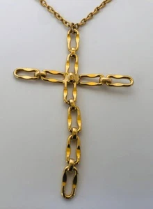 20 inch gold tone crucifix necklace - Picture 1 of 2