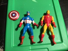 VTG 1984 Mattel Secret Wars LOOSE Lot Captain America Iron Man Marvel 4" Shield