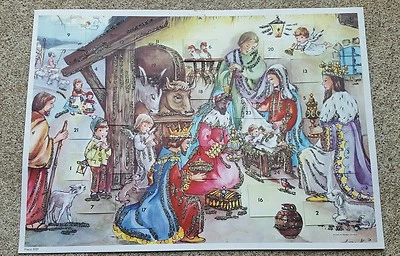 Vintage Paper Advent Calendar with Mailing Envelope Western Germany Nativity - Image 1 of 4