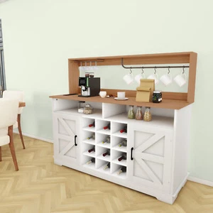 Sureaity 47"/55" Farmhouse Buffet Cabinet Coffee Bar Cabinet with Storage - Picture 1 of 14