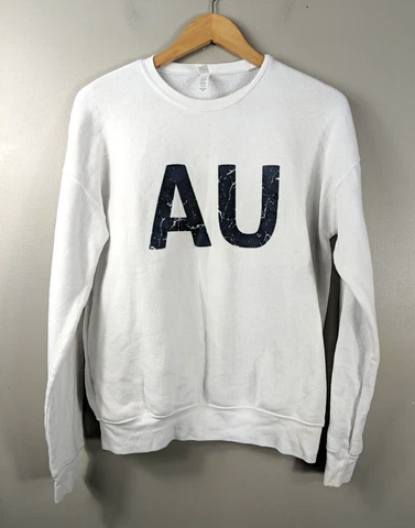 Canvas Auburn University AU Sweatshirt Womens M White Pullover Cover
