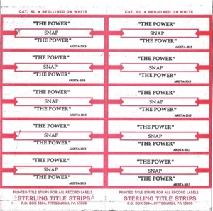 Jukebox Title Strip Sheet - Snap: "The Power" (beidseitig) - '89 Electronic - Bild 1 von 1