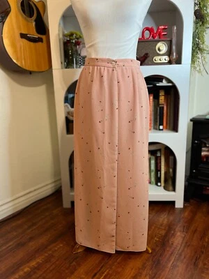 Maxi falda Rena Rowan vintage con estampado de rosas para mujer talla pequeña 2 años 90 abertura de cabaña  Foto 1 de 4