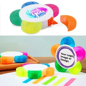 Personalized Flower Highlighter Marker | Custom Logo or Design | Multicolor Gift - Picture 1 of 12