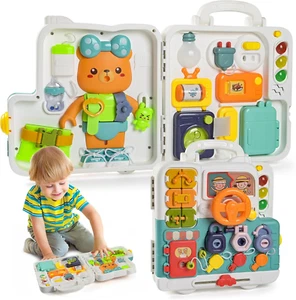 Montessori Toys for 1-2 Year Old Boys&Girls,Sensory Busy Board for 1 Year Old,Tr - Picture 1 of 6