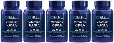 ВИТАМИНЫ D и K с МОРСКИМ ЙОДОМ КОСТНАЯ ЩИТОВИДНАЯ ЖЕЛЕЗА АРТЕРИАЛЬНАЯ 300 капсул ПРОДЛЕНИЕ ЖИЗНИ - Изображение 1 из 4