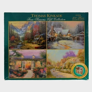 Thomas Kinkade Four Seasons Gift Collection-4-500 Piece Jigsaw Puzzles - Picture 1 of 2