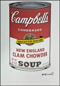 ANDY WARHOL * Campbells Clam Chowder Soup * signed lithograph * limited # xx/125 - Bild 1 von 9