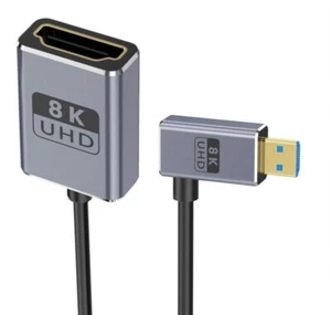 Micro HDMI to HDMI 2.1 Ultra Thin 8K Coiled Extension Cable | Male to Female - Picture 1 of 16