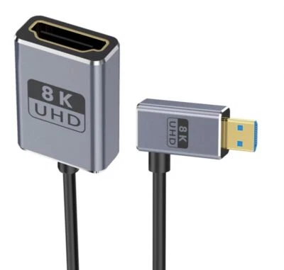 Micro HDMI to HDMI 2.1 Ultra Thin 8K Coiled Extension Cable | Male to Female  - Image 1 of 4