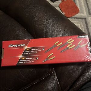 Snap-On Tools USA NEW 5 Piece HI-VIZ Soft Grip Needle Nose Pliers Lot Set Long