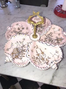 Vintage Mcm Italian Ardalt Numbered Pink Pottery Lazy Susan Whimsical - Picture 1 of 11