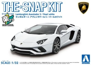 Aoshima 1/32 Scale Model Car Snap 12-A Kit Lamborghini Aventador S (Pearl White) - Picture 1 of 3