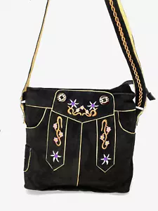 Damen Handtasche Trachtentasche Dirndl Taschen Trachten ECHT LEDER / Schwarz - Bild 1 von 3