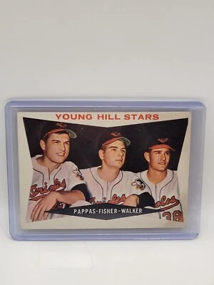 1960 Topps - White Back #399 Milt Pappas, Jack Fisher, Jerry Walker (RC) - Image 1 of 2
