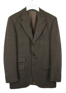 HUGO BOSS Bronson Blazer Men's LARGE Single Breasted Tweed Wool Silk Patterned - Picture 1 of 10