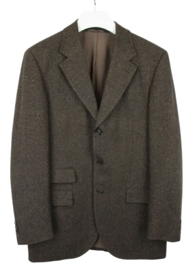 HUGO BOSS Bronson Blazer Men's LARGE Single Breasted Tweed Wool Silk Patterned - Image 1 of 4