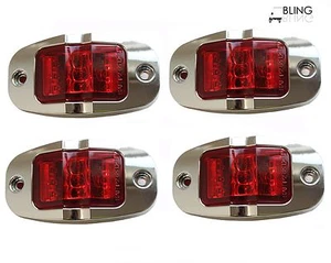 4 TRUCK TRAILER Red MID-TURN LED Light - Clearance Side Marker SAFER BRIGHTER! - Picture 1 of 5