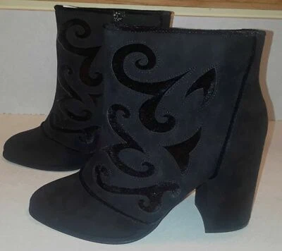 Совершенно новый Avenue метла бархата вставки черный ботинок 12 Вт оригинал $79  - Изображение 1 из 4