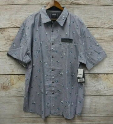 Company 81 Shirt Big Mens 4XL Blue Striped Flamingo Button Slim Fit Shirt New - Image 1 of 4