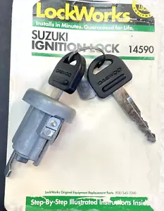 LC14590, Suzuki Ignition Lock, 2 Keys (Stamped Daewoo), Instructions, Lockworks, - Picture 1 of 15