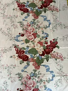 "Hollyhock vintage Lee Jofa 1978 con cinta tela serigrafiada 136""x51""" - Imagen 1 de 14