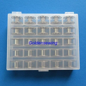 25 BOBBINS+ BOX for CLASS 15 KENMORE 148 & 158 SERIES WHITE SINGER 2518 - Picture 1 of 6