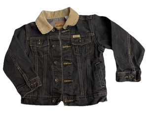 Levi Strauss Kids 4T Corduroy Collar Black Trucker Cotton EUC Denim Jean Jacket - Picture 1 of 10