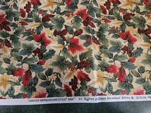 Hoffman Winter Impressions Christmas Holly Fabric 1 yard - Picture 1 of 2