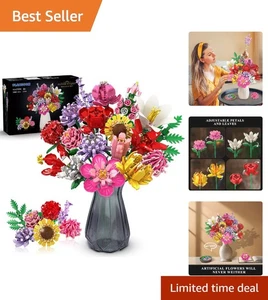 Vibrant 1464 Piece Flower Building Blocks – DIY Botanical Collection Gift - Picture 1 of 9