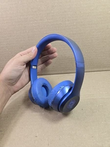 Beats By Dr. Dre Solo Cuffie Cablate Blu Royal Cuffie Usate Indossate Testate - Foto 1 di 9