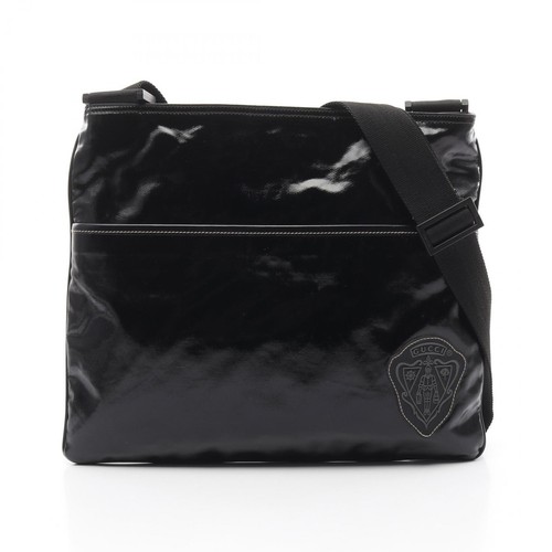 Borsa a tracolla Gucci Crest tracolla 181093 PVC rivestito tela nera usata unisex