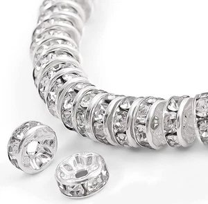 300 Stck. Rondelle Zwischenring Perlen für Schmuckherstellung 6 mm Strass Zwischenring Perlen Krys - Bild 1 von 6