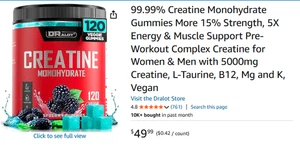 Kreatin Monohydrat Gummis mehr 15% Kraft, 5x Energie & Muskel Unterstützung - Bild 1 von 7