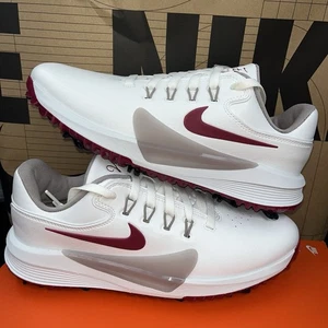 NEW Nike Victory Pro 4 'White/Wine Red' Men’s Size 8.5 Golf Shoes NBY FZ7611-103 - Picture 1 of 7