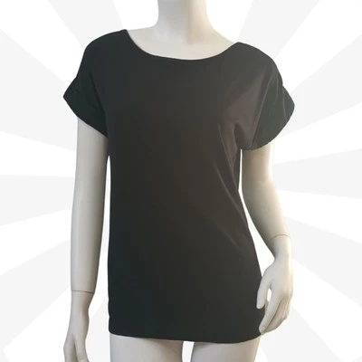 Camiseta LEI Regular S Negra Básica Poliéster Rayón Cuello Redondo Manga Corta Informal Foto 1 de 4