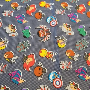 Marvel Team Impact Fabric 1 Yd x 44" Avengers Superhero Cotton Springs Blue - Picture 1 of 17