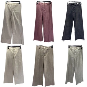 LOT OF 6 PANTS: Zara Marine Wide Leg Jeans Girls Size 13-14 / 164 CM Raw Hem EUC - Picture 1 of 22