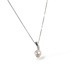 Collana girocollo donna KIOTO gioielli oro bianco 18 kt perla naturale diamanti - Bild 1 von 2